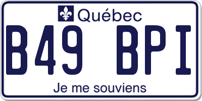 QC license plate B49BPI