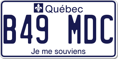 QC license plate B49MDC