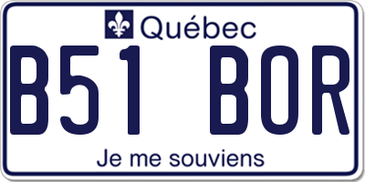 QC license plate B51BOR