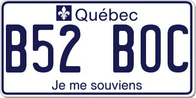 QC license plate B52BOC