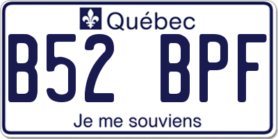 QC license plate B52BPF