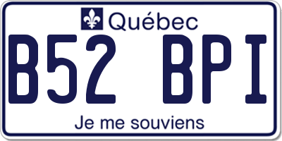 QC license plate B52BPI