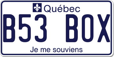 QC license plate B53BOX