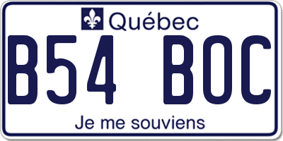 QC license plate B54BOC