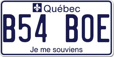 QC license plate B54BOE
