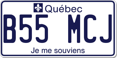 QC license plate B55MCJ