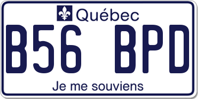 QC license plate B56BPD