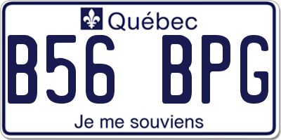 QC license plate B56BPG