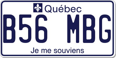 QC license plate B56MBG