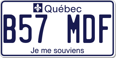 QC license plate B57MDF