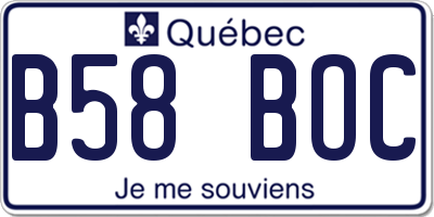 QC license plate B58BOC