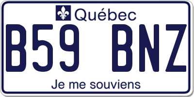 QC license plate B59BNZ