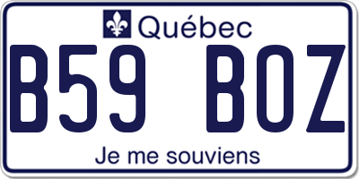 QC license plate B59BOZ