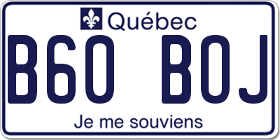 QC license plate B60BOJ