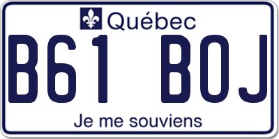 QC license plate B61BOJ