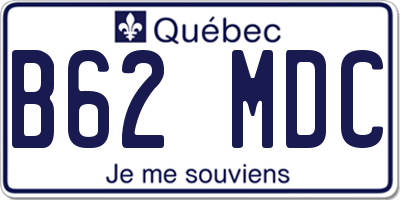 QC license plate B62MDC
