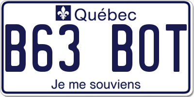 QC license plate B63BOT