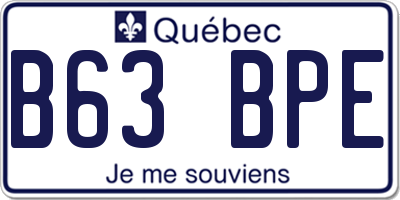 QC license plate B63BPE