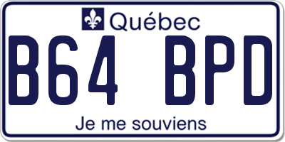 QC license plate B64BPD