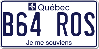 QC license plate B64ROS