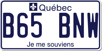 QC license plate B65BNW