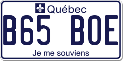 QC license plate B65BOE