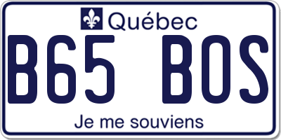 QC license plate B65BOS