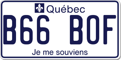 QC license plate B66BOF