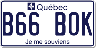 QC license plate B66BOK