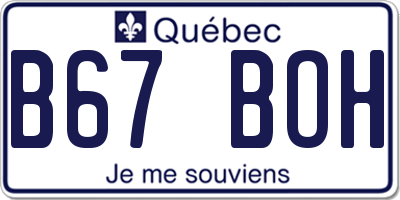 QC license plate B67BOH