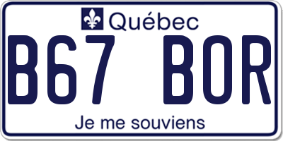 QC license plate B67BOR
