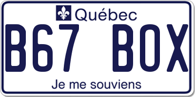 QC license plate B67BOX