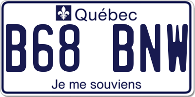 QC license plate B68BNW