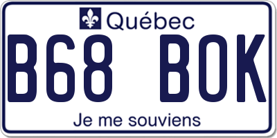 QC license plate B68BOK