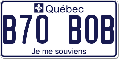 QC license plate B70BOB