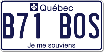 QC license plate B71BOS