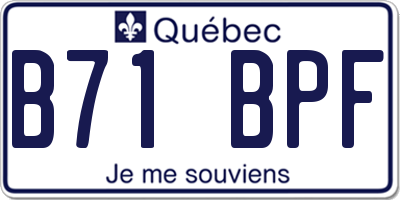 QC license plate B71BPF