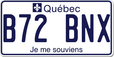 QC license plate B72BNX