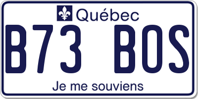 QC license plate B73BOS