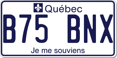 QC license plate B75BNX
