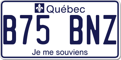 QC license plate B75BNZ