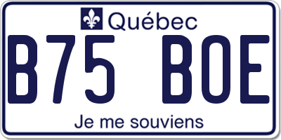 QC license plate B75BOE