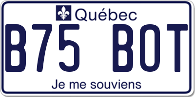 QC license plate B75BOT