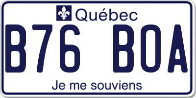 QC license plate B76BOA