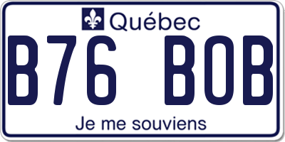 QC license plate B76BOB