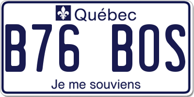QC license plate B76BOS