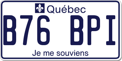 QC license plate B76BPI