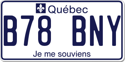 QC license plate B78BNY