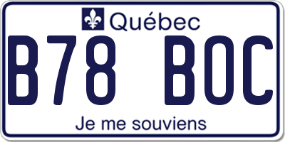 QC license plate B78BOC