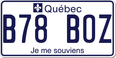 QC license plate B78BOZ